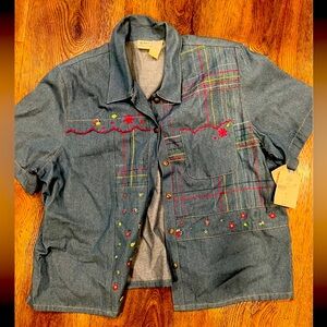 Embroidered Denim Shirt